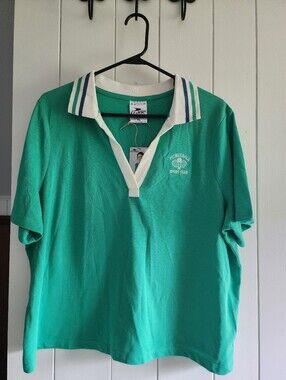 Crane Pickleball Sport Club Green Polo Shirt